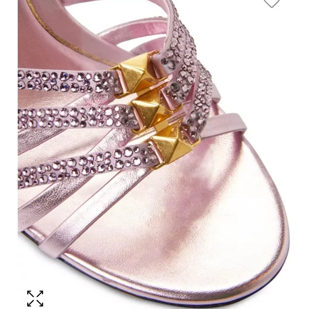 NWT! Valentino Garavani Women's Ankle Strap Embellished High Heel Sandals. - Picture 5 of 7